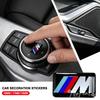 RTJF7 Fashion 4pcs For BMW M Performance Logo 3D Epoxy Glue Badge Car Interior Steering Wheel Dashboard Decor Sticker Accessories