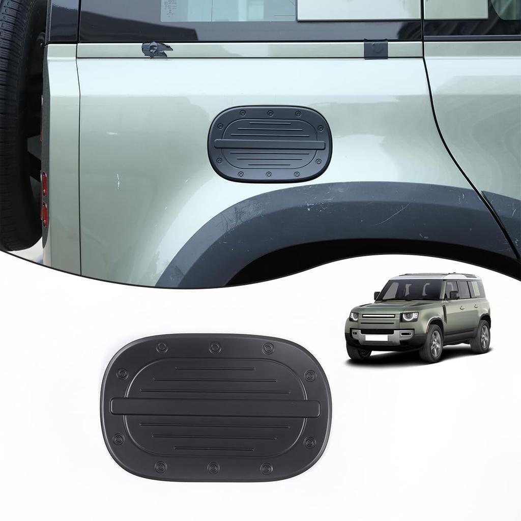 Car Filler Fuel Door Tank Gas Cap Cover Trim for Land Rover Defender 2020-2024 Exterior Fuel Tank Door Panel Cover Sticker Decal (Carbon Fiber)