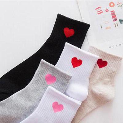 Lässige Hübsche Herz Liebe Socken Niedlich Bequem Mädchen Weiblich Frauen Winter Sommer Herbst Sportlich Freizeit Reine Baumwolle Meias