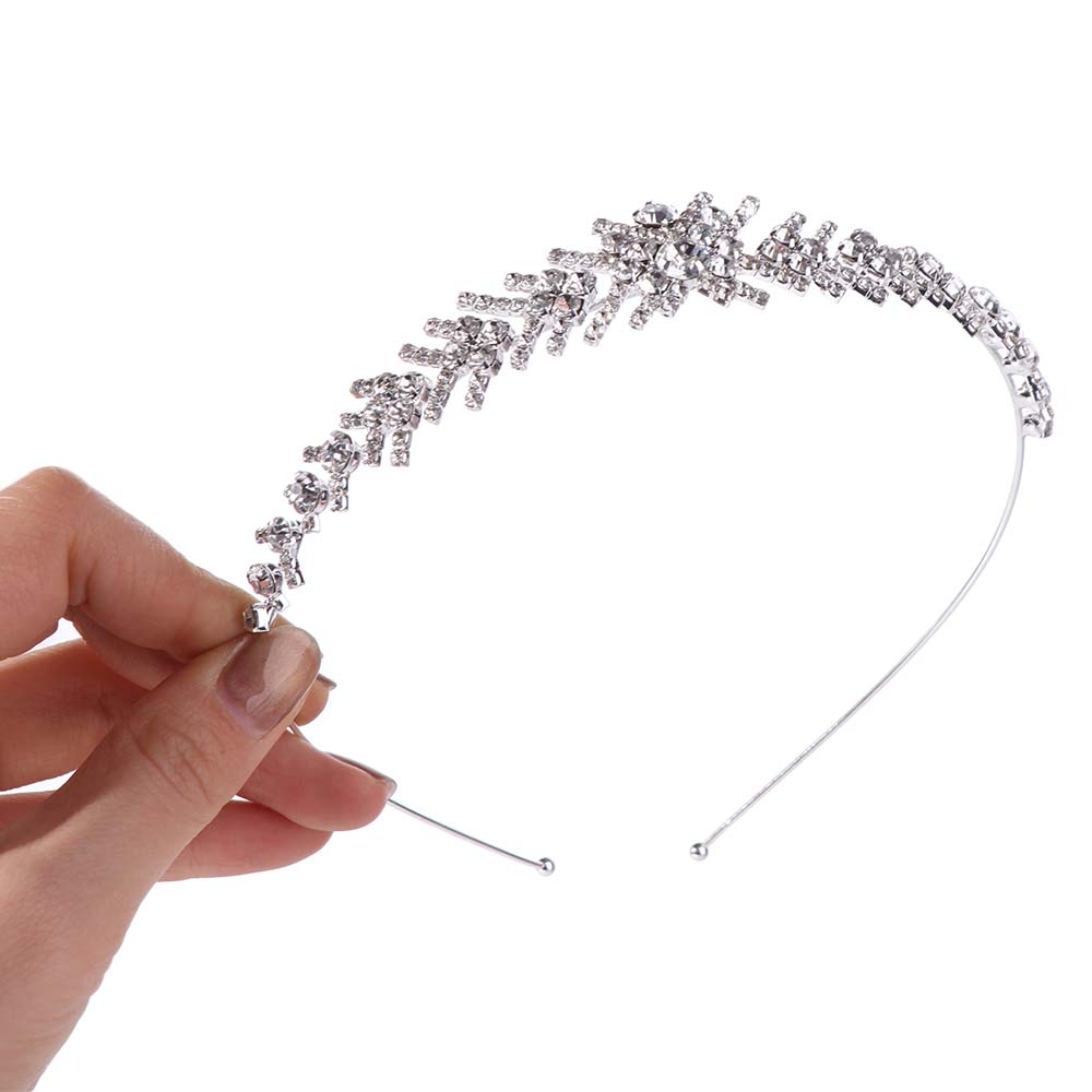 Geometric Bridal Crown Rhinestone Queen Headband Romantic Wedding Tiara  Party