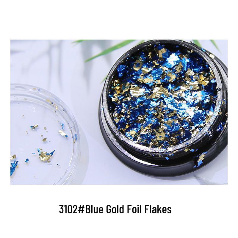 Japanese Gold & Silver Foil Nail Art Flakes: DIY Gel Polish Patches for Photo-therapy and Jewelry Design