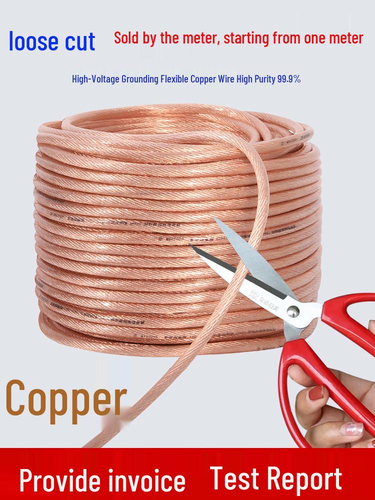 High Voltage Grounding Wire, Transparent Soft Copper, Pure Copper Core, for Welding Machine Handles - 16/35/25 sqmm.