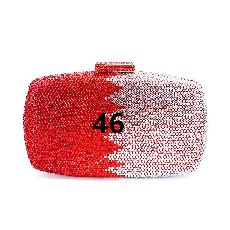 Dazzling Diamond Women Evening Bag Wedding Prom Clutch Crystal Bridal Handbags 7 Colors Green/Red Long Chain Female Party Purse