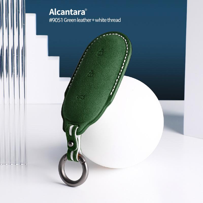 Alcantara Suede For LEADING IDEAL LiXiang L9 L8 L7 Car Key Case Keychain Smart Remote Cover Shell Protector Accessories