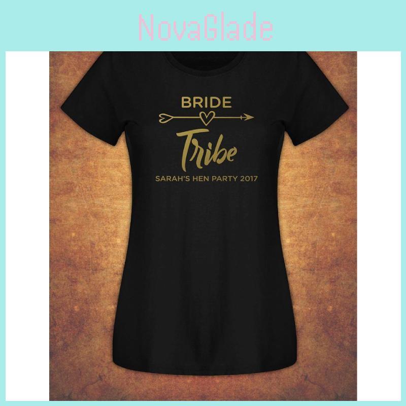 Bride Tribe Letter Print Short Sleeve T Shirt For Women Breathable Fashion Casual Wear