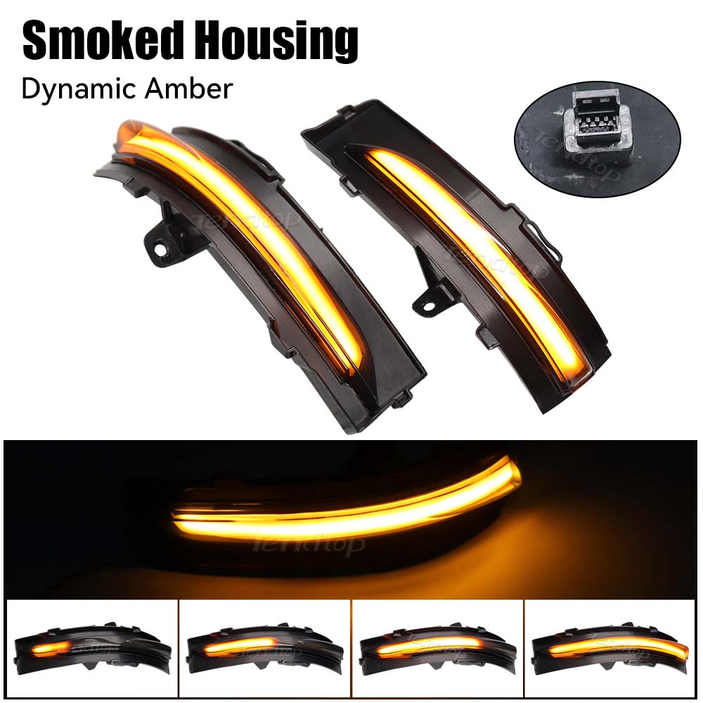 Car Turn Signal Lights Sequential Indicators Lamps RearView Bulbs for Ford EDGE Edge ST-Line 15-21 Amber LED Dynamic Lamps