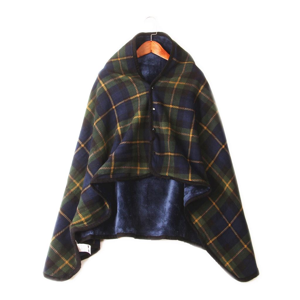 Flannel Blanket Snap Blanket Office Shawl Blanket Sofa Blanket Quilt Plaid Shawl Thickened Cape
