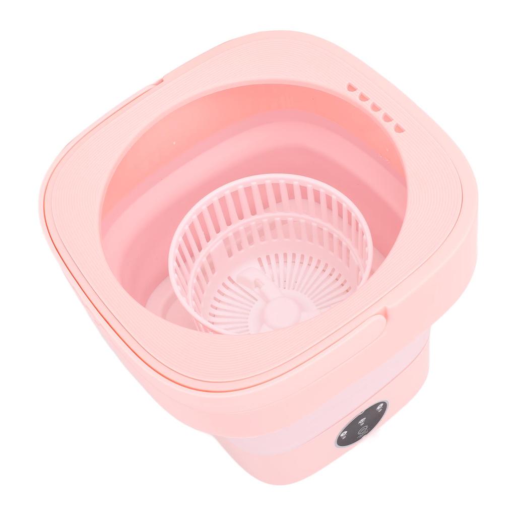 Folding Washing Machine Sakura Pink 8L 3 Modes with Drainage Basket Foldable Underwear Washer
