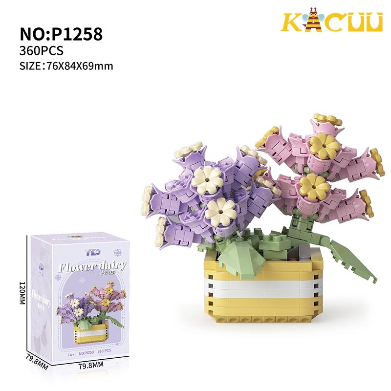 Netoxická věčná kytice Tulipán Květ Stavebnice 3D model Domácí dekorace Rostlina v květináči Montáž Moc kostky Valentýn Dětské dárky