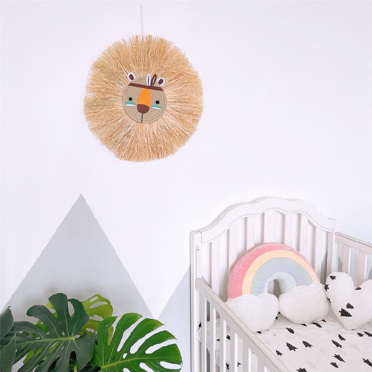 Cartoon Woven Wall Hanging Handmade Raffia Home Children Room Decor Bohemian