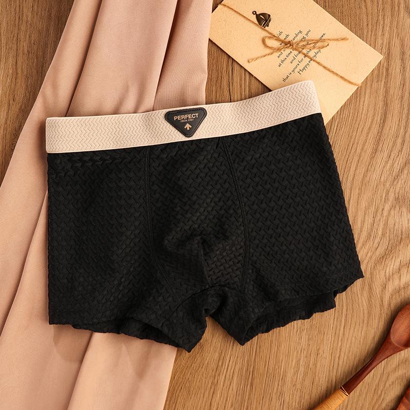 

Men s Summer Ice Silk Quick-Dry Breathable Boxers L чёрный