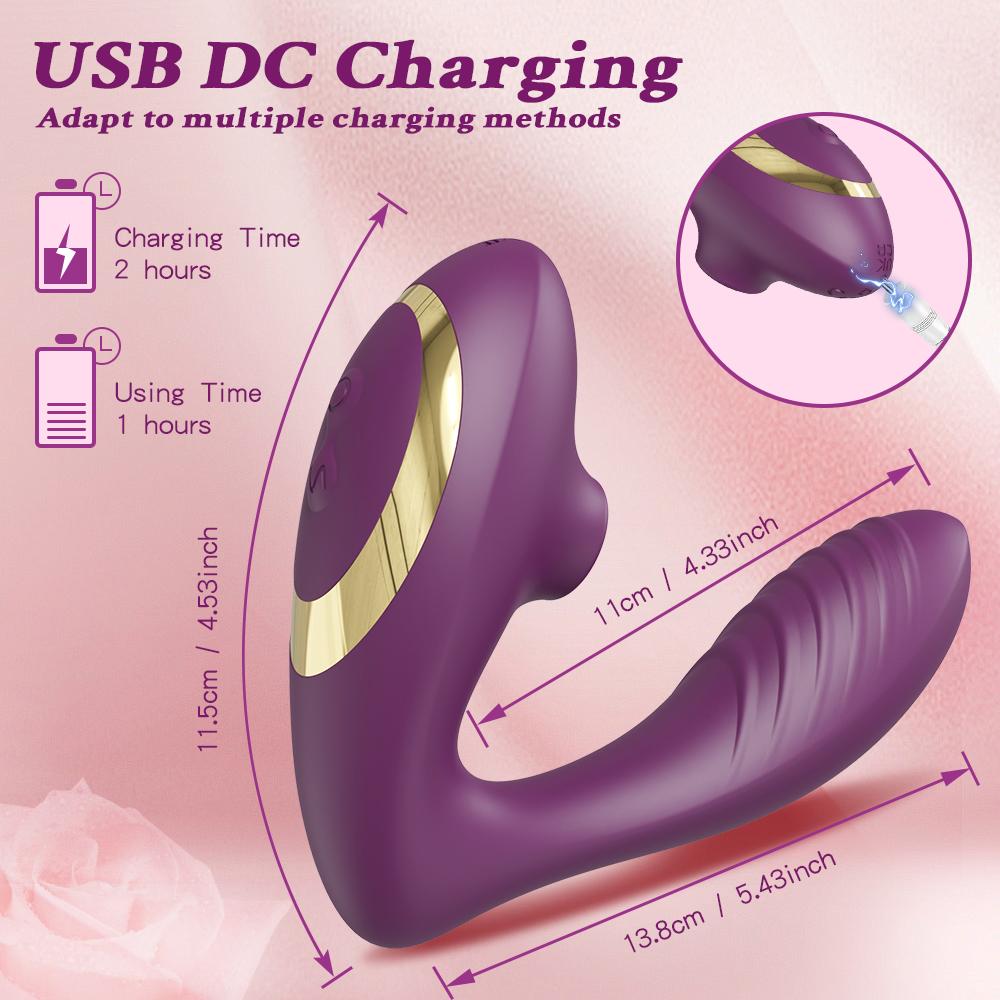 Clit Sucker Vibrator for Women Vagina G-Spot Vibrator Clitoris Nipple Stimulator Female Masturabtor Adult Goods Sex Toy for Women 180° Transformation