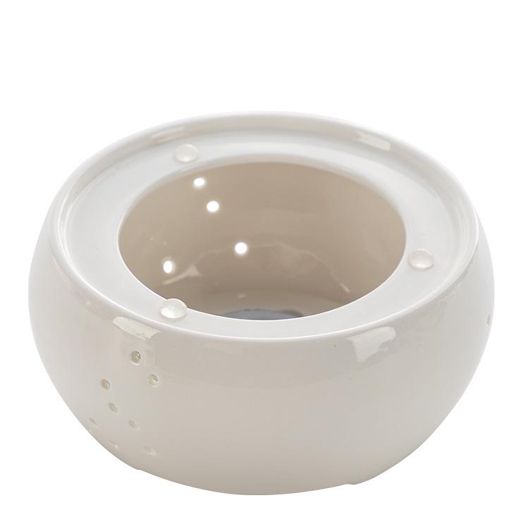 Simple Chinese Tea Set: Ceramic Stove Base with Glass Pot and Candle Holder