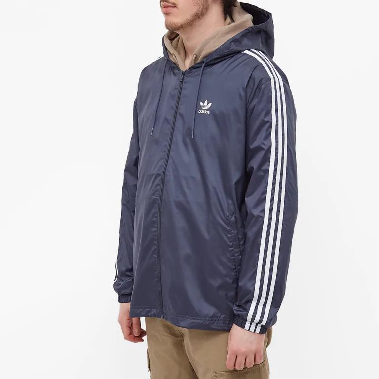 Adidas Originals Trefoil Logo Hooded Jacket Men Outerwear Blue HB9491