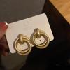 Korean Retro Minimalist Hoop Earrings for Women - High-End Cool Niche Style Ear Jewelry