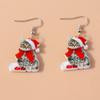 Cute Christmas Cat Drop Earrings for Women Girls Cartoon Animal Earrings Party Holiday Jewelry Gifts