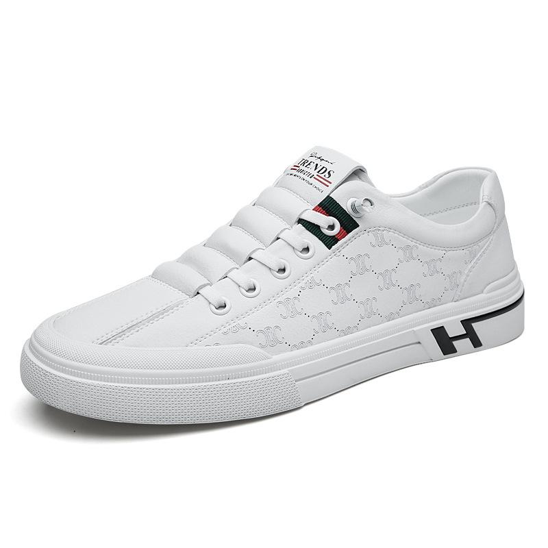 New Men's Shoes Inner Height Increase Men's Casual Leather Shoes Lazy Sports Little White Shoes Board Shoes Tide