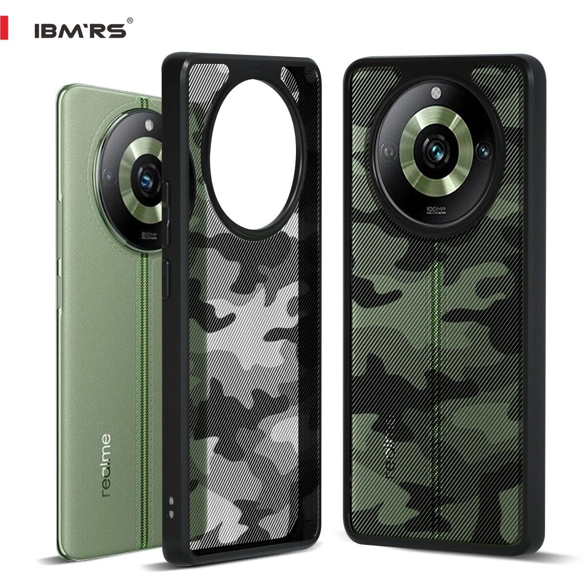 

(В комплекте ремешок на запястье)Чехол IBMRS, совместимый с Realme 11 Pro/11 Pro+, камуфляжный жесткий противоударный улучшенный защитный чехол - прозрачный черный Art Camo