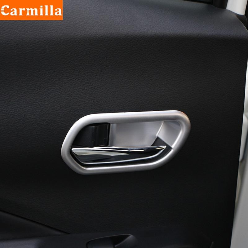 Carmilla Interior Car Door Handle Bowl Frame Trim Cover Molding Stickers for Nissan Kicks 2016 - 2021 Accessories Car Styling