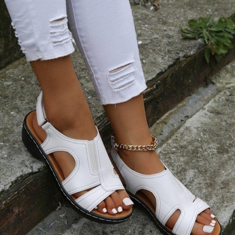 

Large size low heel light outer sandals women 2 summer wind sandals women 35 белый