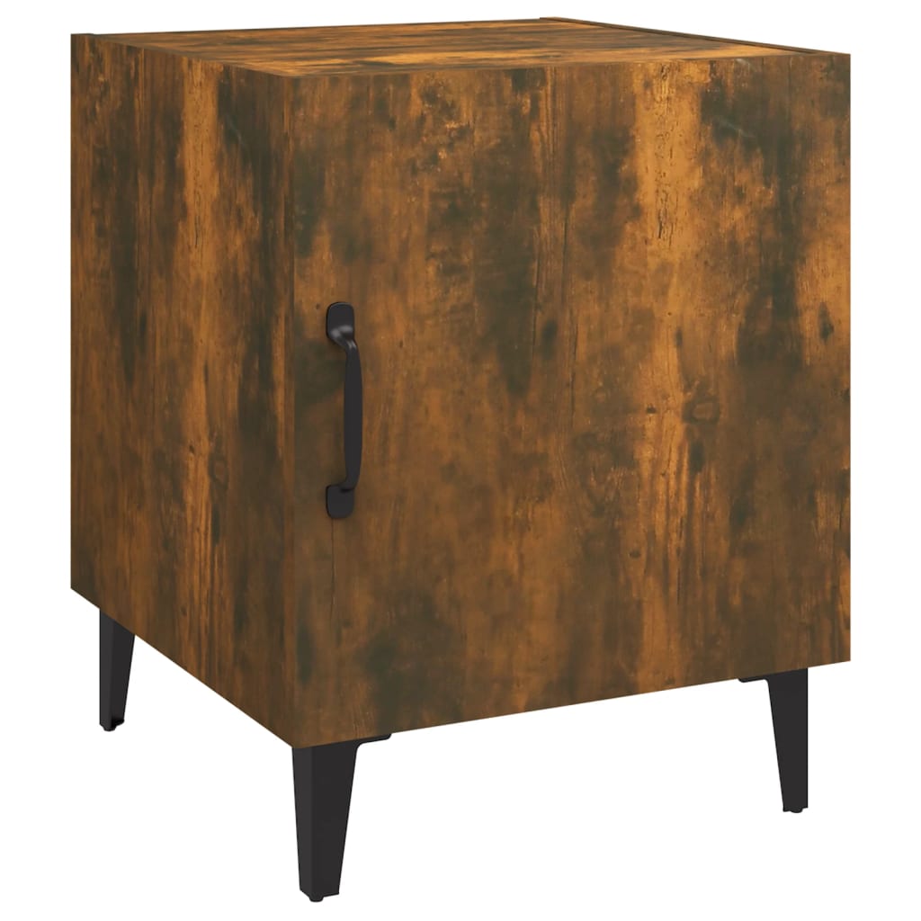 Nightstands 2 pcs Smoked Oak Wood Based Material