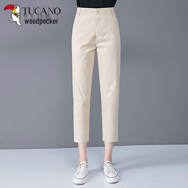 Woodpecker Women s Summer High-Waist Straight Leg Crop Pants L