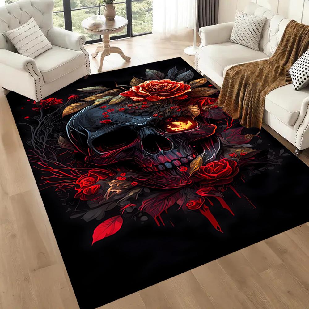 Riding Through Flames Floor Mats for Living Room, Bedroom and Room Decoration Are Suitable for Gifts.
