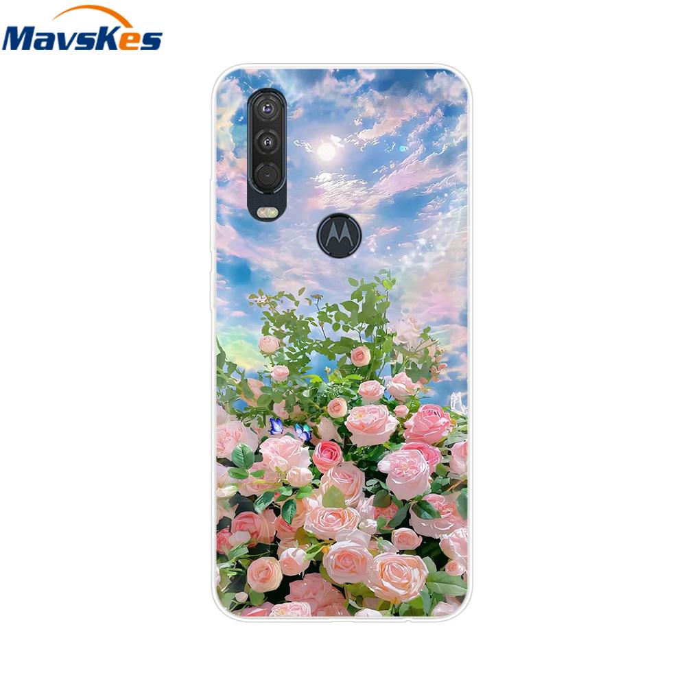 

Для Moto One Action Чохол М який ТПУ Силіконовий Задній Чохол Для Motorola Moto One Vision OneAction Чохол для Телефона Захисний Модний Coque Moto One