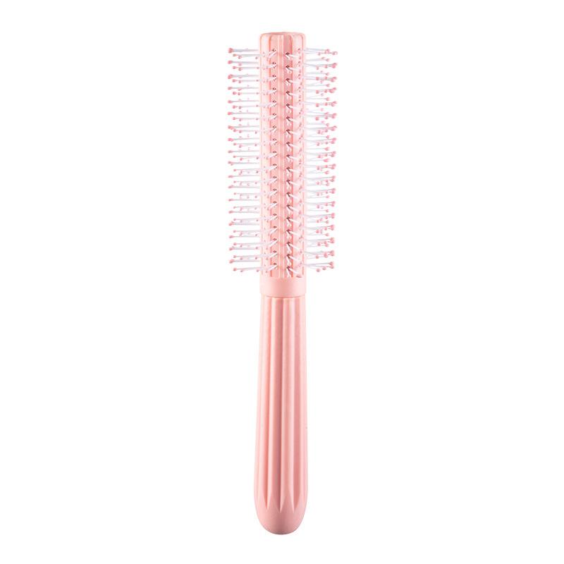 

Профессиональная круглая щетка для вьющихся волос, расческа для укладки, парикмахерская расческа, прямая, салонная укладка розовый