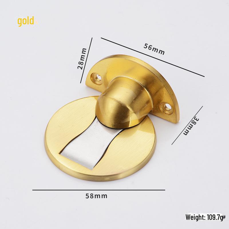 Zinc Alloy Punch-Free Magnetic Floor Doorstop - Silent & Invisible Design