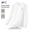 Unisex Waffle Knit Henley Long-Sleeve T-Shirt