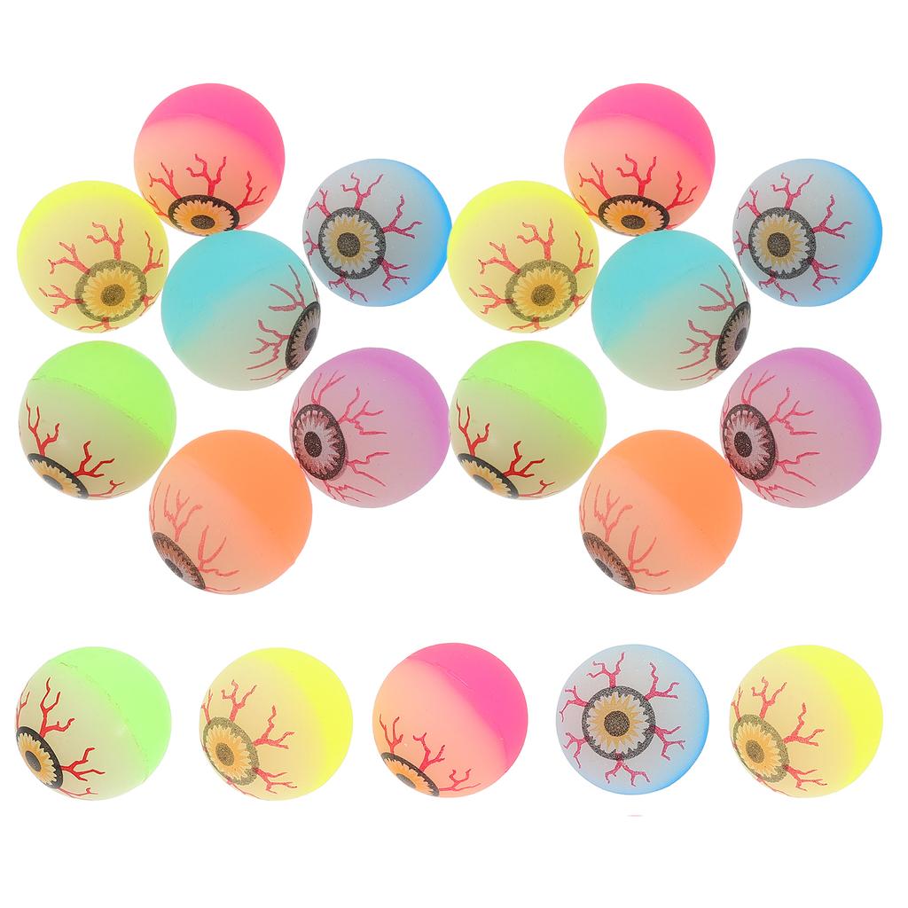 25Pcs 30mm Halloween Bouncy Balls Scary Eyeballs Party Trick Props Plastic Floating Bouncing Balls Party Favors Random Color