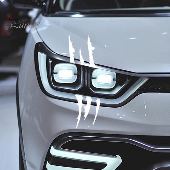 Sporty Car Exterior Trim 2Pcs Claw Mark Decals for Cars, Headlight Sticker, Stripes Waterproof Sticker Scratch Decal Sports Cars SUV Pickup