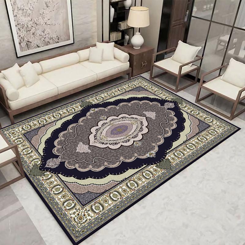 Bohemian Ethnic Crystal Velvet Rug for Living Room, Bedroom, or Cloakroom - Retro Style