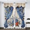 Gorgeous European Printed Curtains Study Room Kitchen Area Living Area Dorm Room Rod Pocket Window Drapes Bed Room Accesso