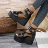 Women Platform Wedge Sandals Summer Fashion Casual Comfortable Ladies Heeled Sandals 2025 New Walking Shoes for Women High Heels
