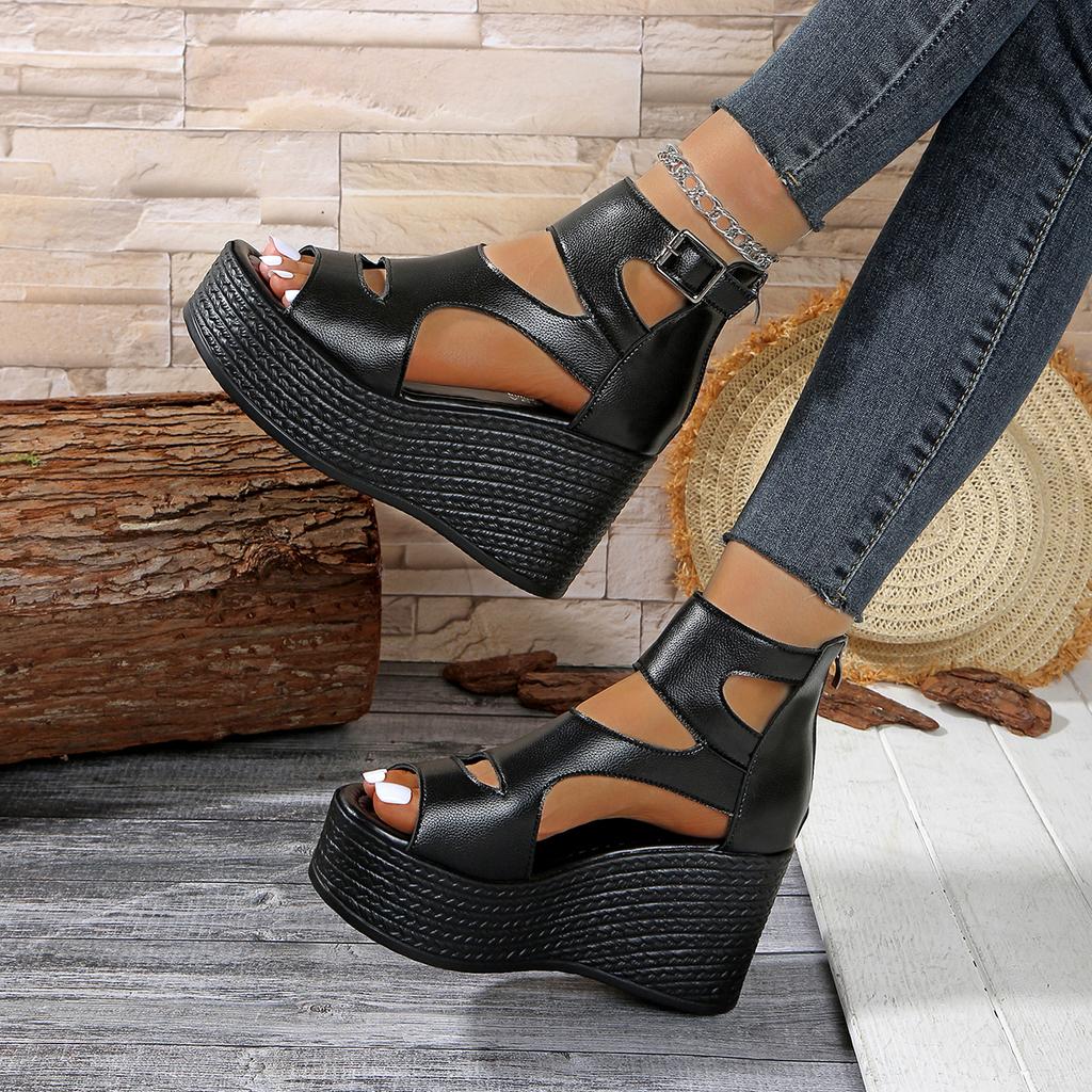 Women Platform Wedge Sandals Summer Fashion Casual Comfortable Ladies Heeled Sandals 2025 New Walking Shoes for Women High Heels