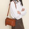 Multi-layer Handbag With Coin Purse Women's Crossbody Shoulder Bag Solid Color Envelope Bag