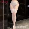 Sex stockings D thin oil-shiny pantyhose sexy fake two-piece lace splicing over knee stockings women