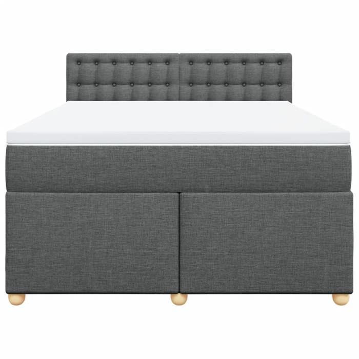 Maison Exclusive - Sommier à lattes de lit avec matelas Gris foncé 140x190cm Tissu
