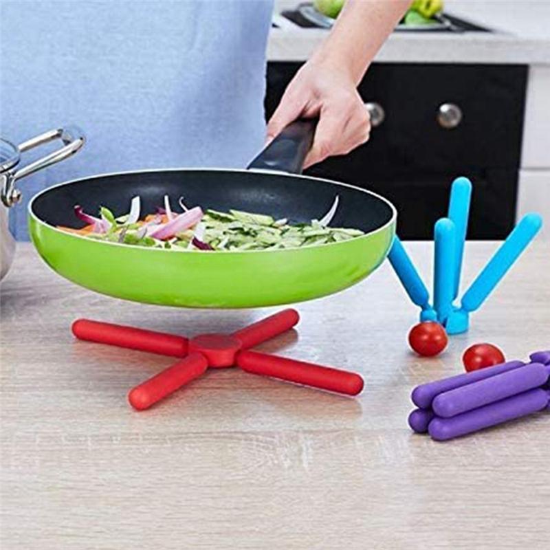 

BHBL 3 Pack Foldable Silicone Tripod, Non-Slip Foldable Design Expandable Silicone Pot Holder, Green China Mainland
