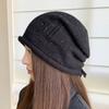 Korean Version of Lazy Wind Knitted Stack Hat Girls Autumn and Winter Fashionable Retro Pullover Hat Showing Face Small Crimping Ear Protector Cold
