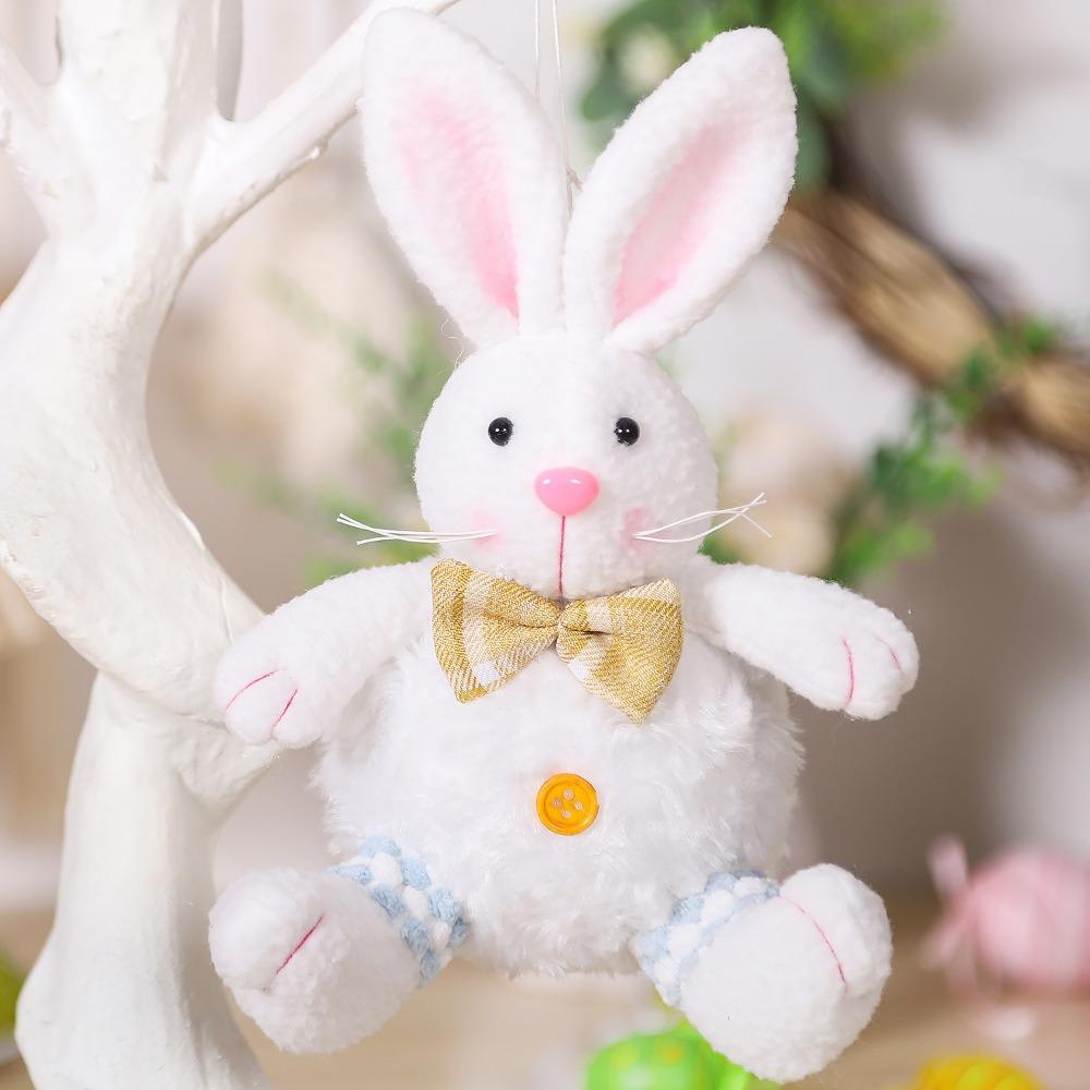 with Lanyard Easter Plush Bunny Cartoon Easter Stuffed Rabbit Spring Rabbit Ornament  Bedroom Decor