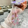 Premium luminous beads double chain crystal mobile phone chain lanyard short key bag mobile phone case lanyard anti-lost new