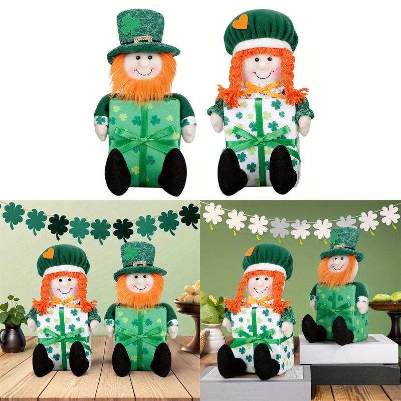 Saint Patricks Day Gnome Plush Doll Leprechaun Green Tomtes Scandinavian Dwarfs Patricks Day Decoration Kids Toy Gift