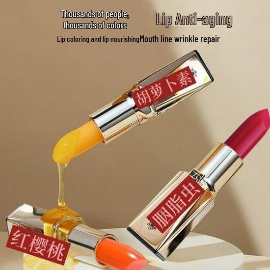 Carotene Color-Changing Long-Lasting Moisturizing Lipstick - Nourishing, Hydrating, Non-Stick, Anti-Cracking Lip Gloss Balm