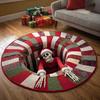 3D Halloween Vortex Terror Skull Circular Carpet Visual Illusion Suspense Carpet Bedroom Living Room Chair Anti Slip Mat Gift