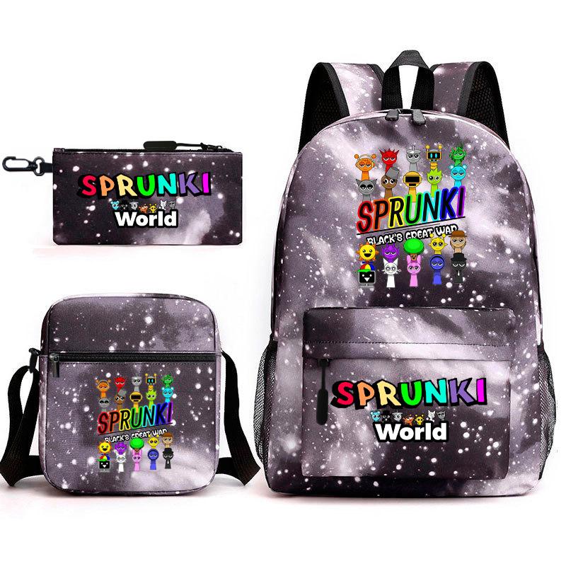 Rhythm box cartoon animation primary school schoolbag sprunki fourth grade lightweight burden reduction large capacity backpack bag