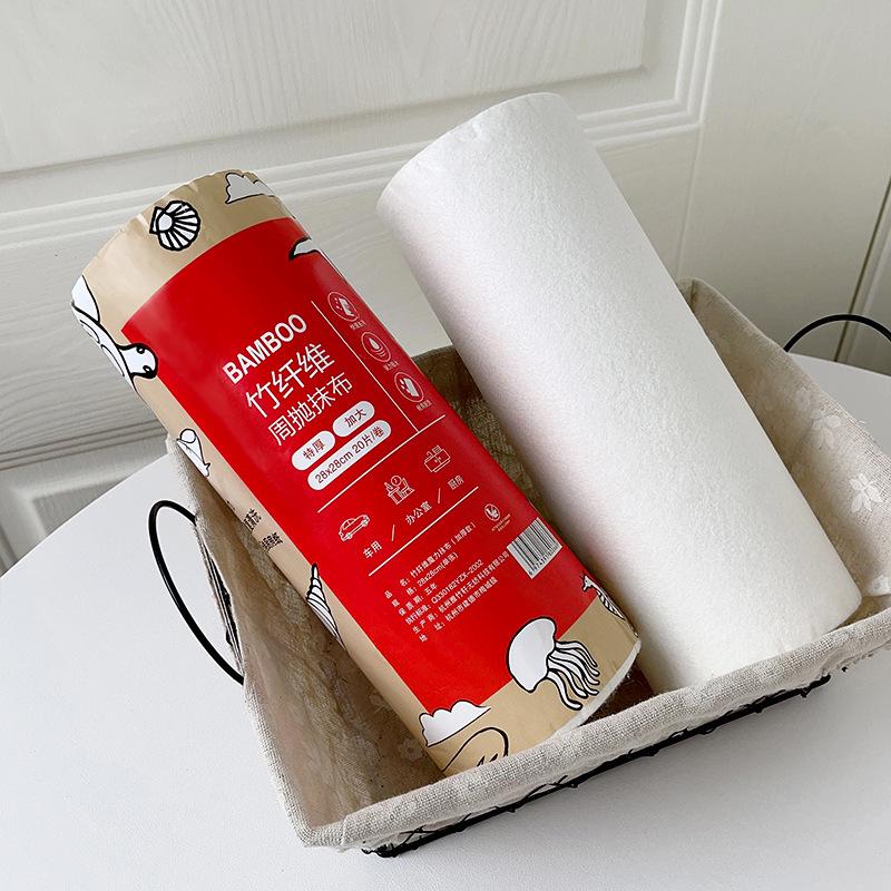 Bamboo Fiber Absorbent Disposable Dishcloths - Lint-Free, Dual-Use for Wet/Dry Kitchen Cleaning