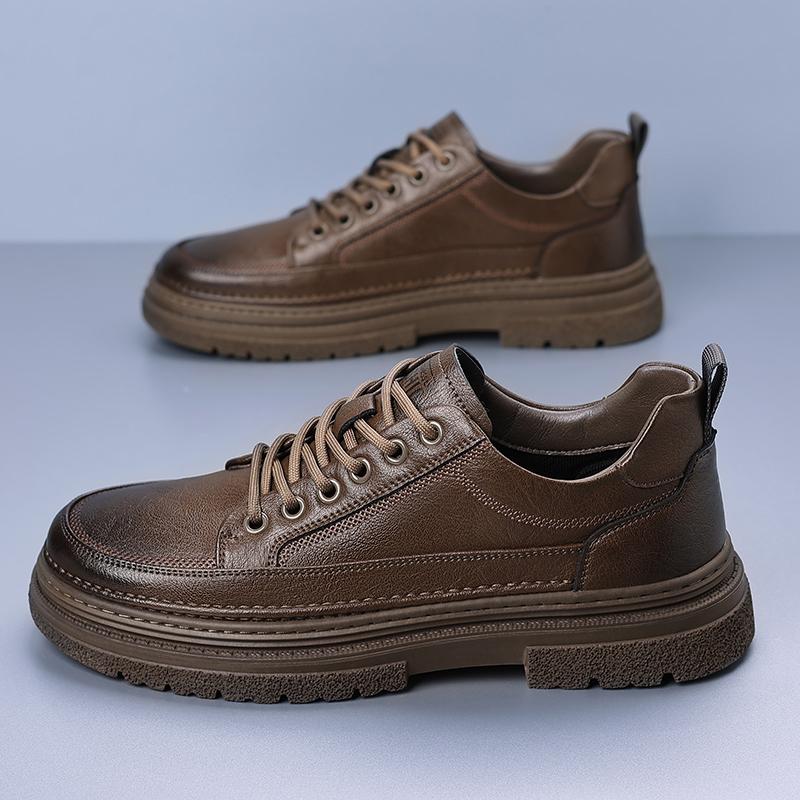 Fashion Casual Platform Leather Mens Vulcanized Shoes Fashion Outdoor Sneakers Antiskid Driving Tennis Running Trainers Business Shoes